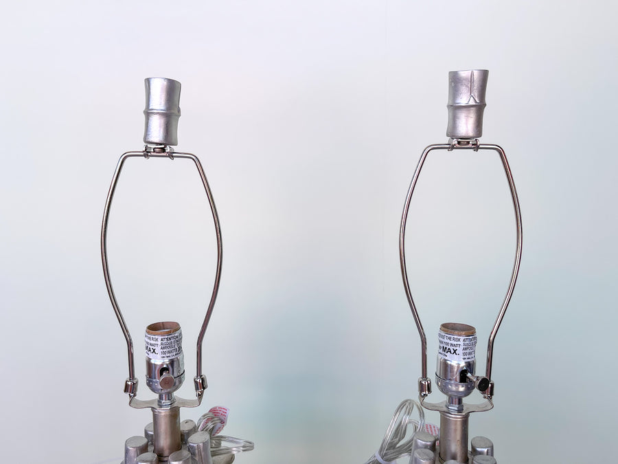 Pair of Faux Bamboo Pagoda Lamps