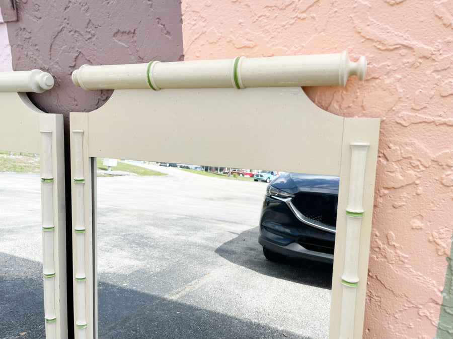 Pair of Faux Bamboo Mirrors