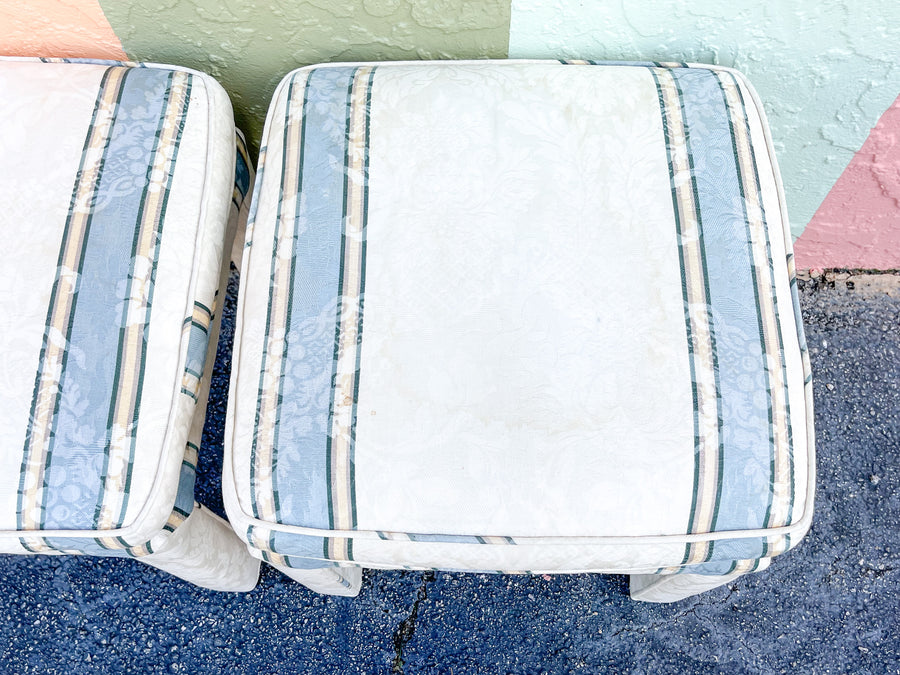 Pair of Parsons Style Upholstered Stools
