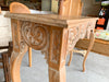 Wood Carved Shell Console Table