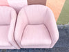 Pair of Pink Chic Upholstered Swivel Chairs