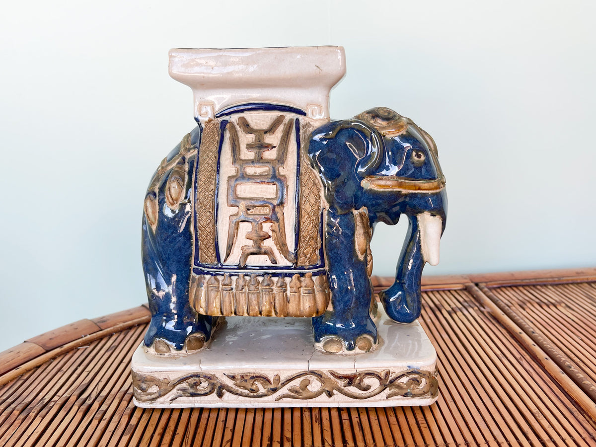 Petite Navy Elephant Garden Seat