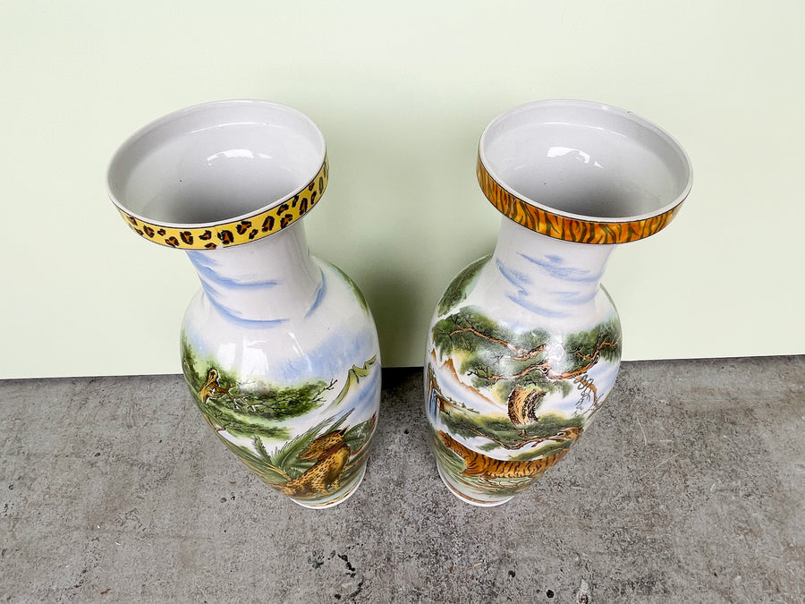 Pair of Large Safari Vases