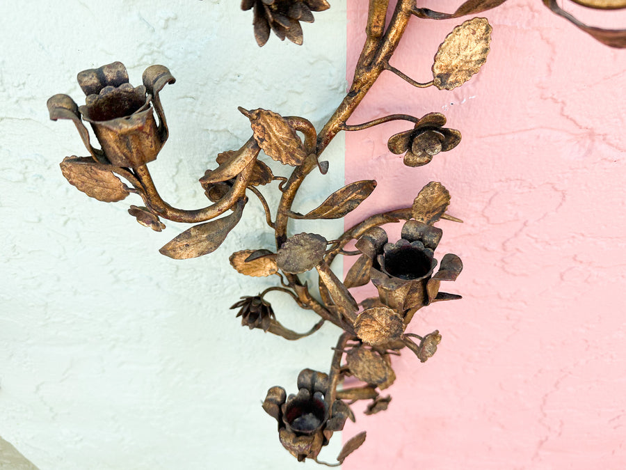 Pair of Italian Tole Wall Sconces
