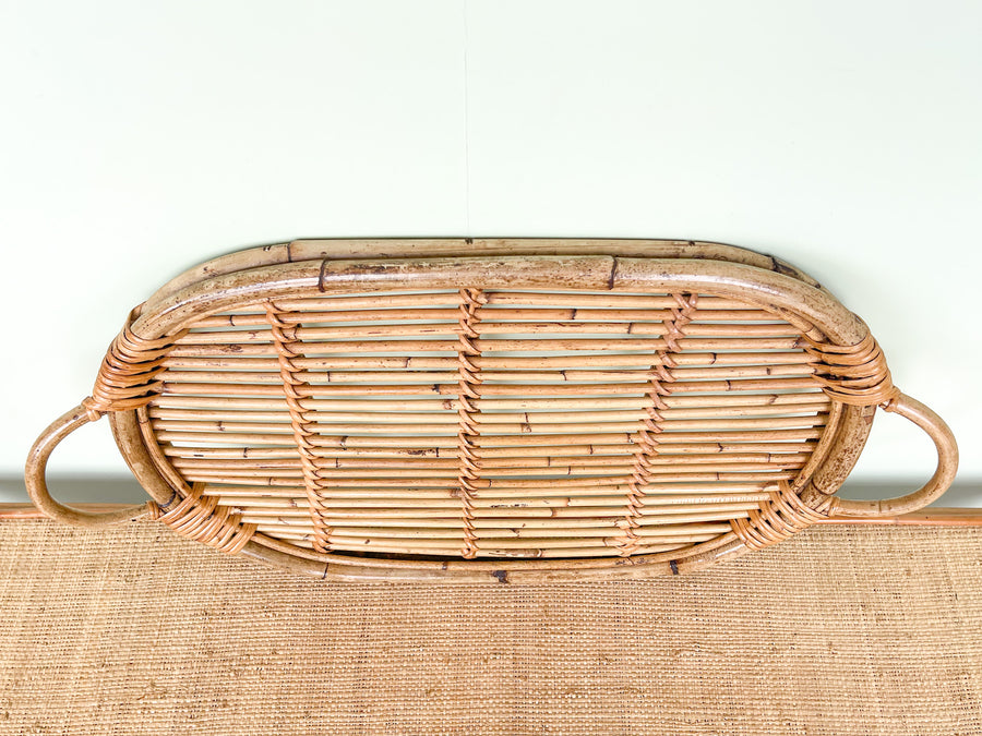 Oval Rattan Tray