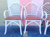 Set of Four Sweet Lattice Rattan Chairs