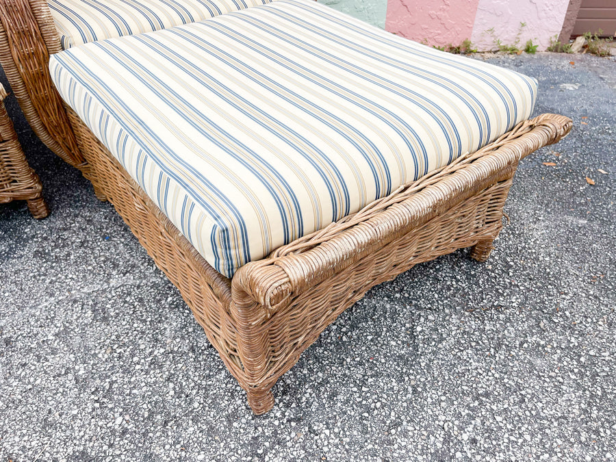 Pair of Rattan Chaises