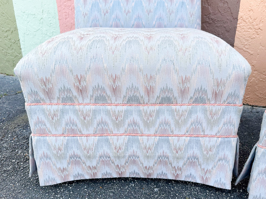 Pair of Upholstered Slipper Chairs