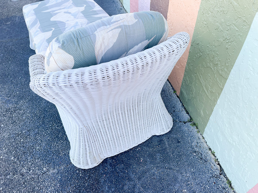 Palm Beach Chic Draped Wicker Chaise