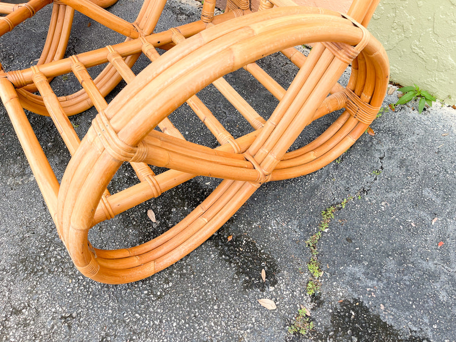 Pair of Frankl Style Rattan Pretzel Chairs