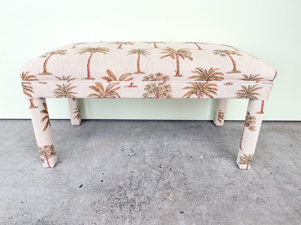 Palm Tree Upholstered Bench