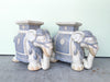 Pair of Blue And White Elephants
