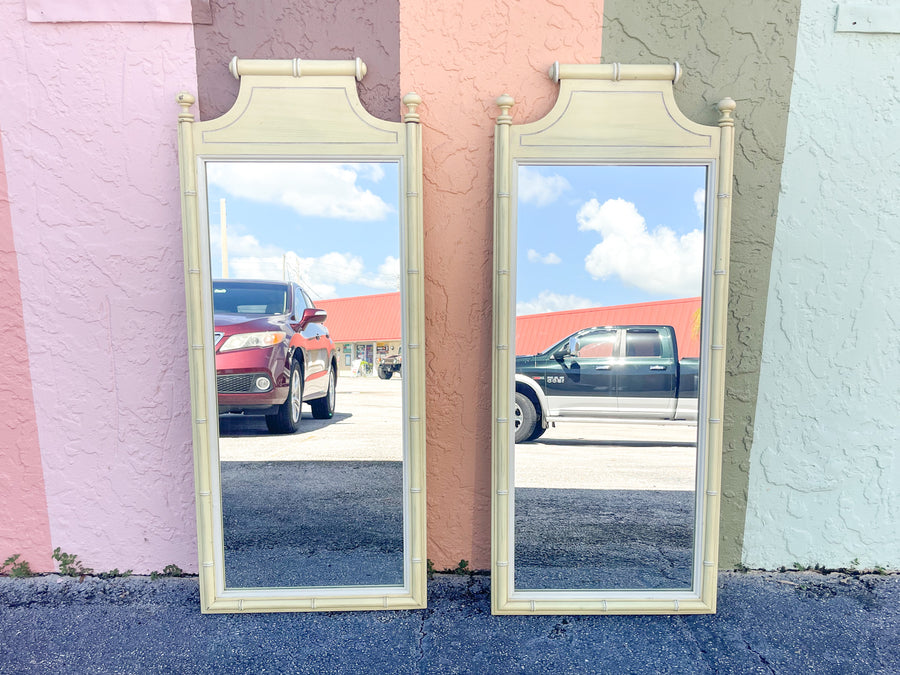 Pair of Faux Bamboo Henry Link Mirrors