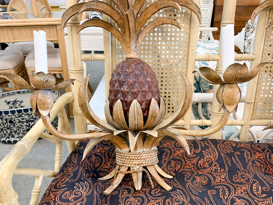 Pair of Palm Beach Pineapple Sconces
