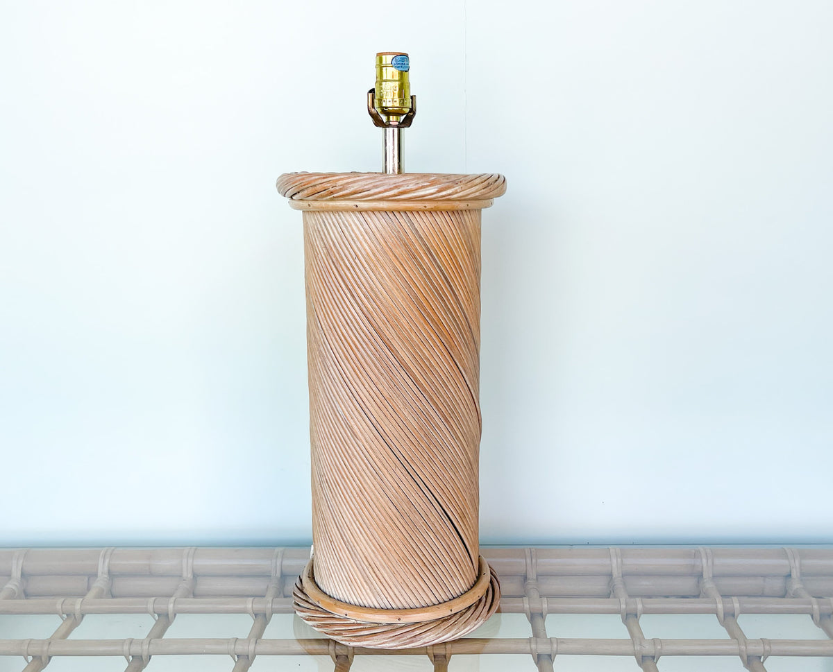 Pencil Reed Rattan Column Lamp