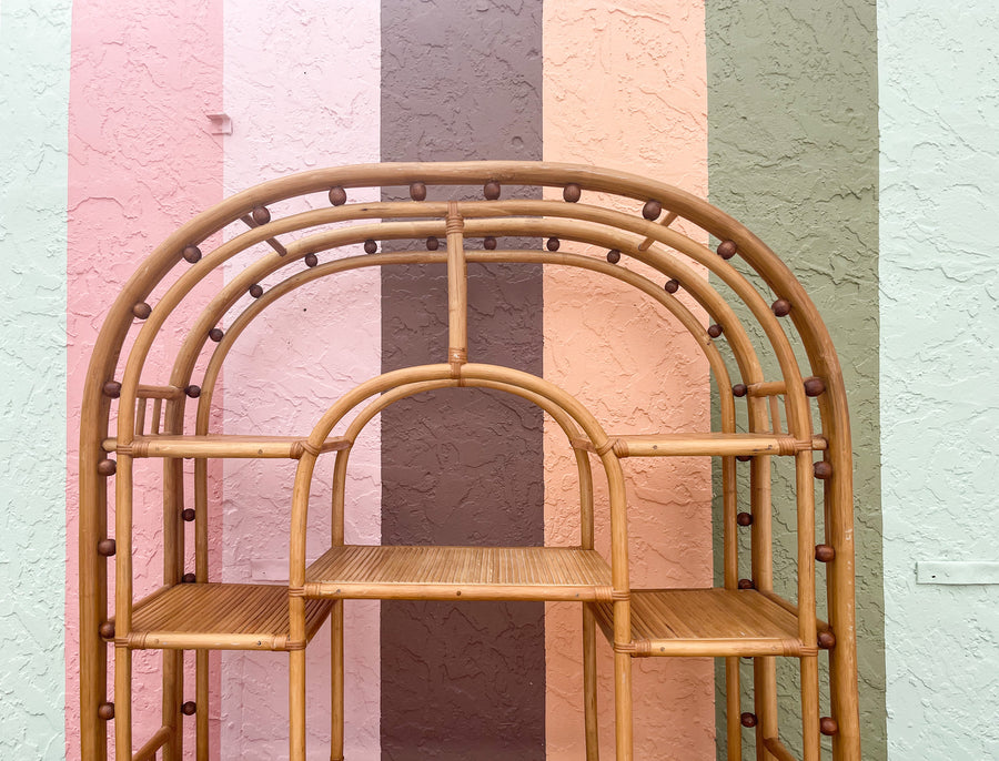 Old Florida Arch Rattan Etagere