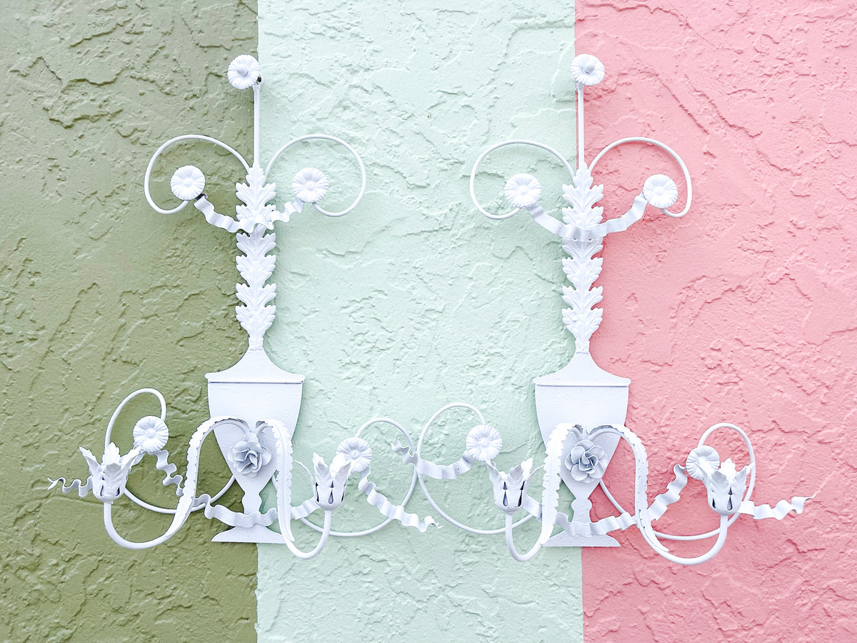 Pair of Tole Wall Sconces