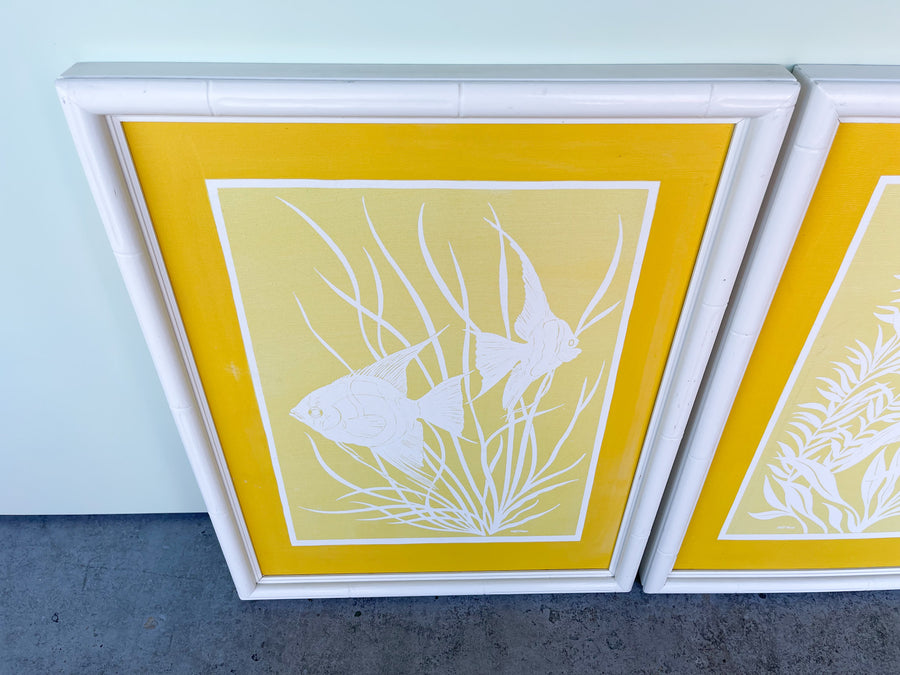 Pair of Old Florida Fish Silkscreen Art