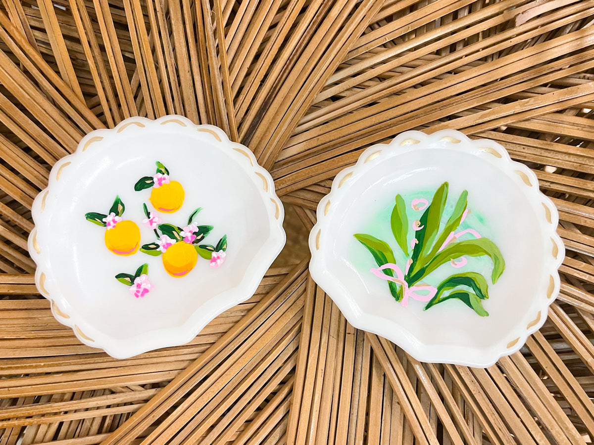 Hand Painted Florida Oranges Trinket Dish by Laura Dro