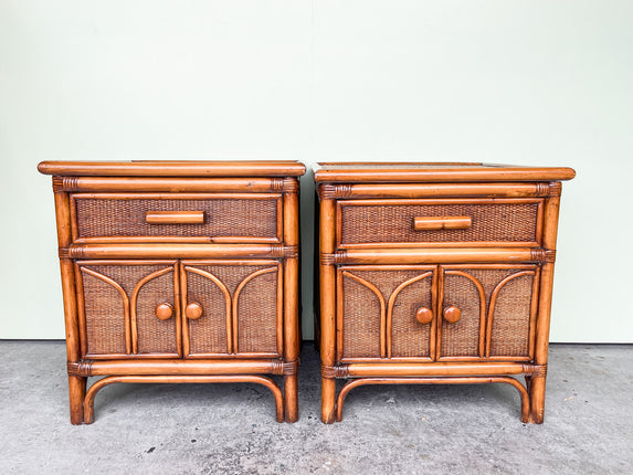 Pair of Cute Rattan Night Stands