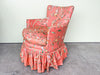 Cute Coral Floral Upholstered Chair