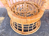 Pair of Restored Rattan Wrapped Hooded Chairs