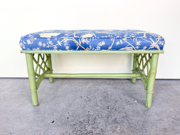 Ficks Reed Green Faux Bamboo Bench