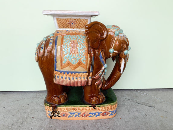 Terracotta Elephant Garden Seat