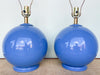 Pair of Cobalt Blue Sphere Lamps