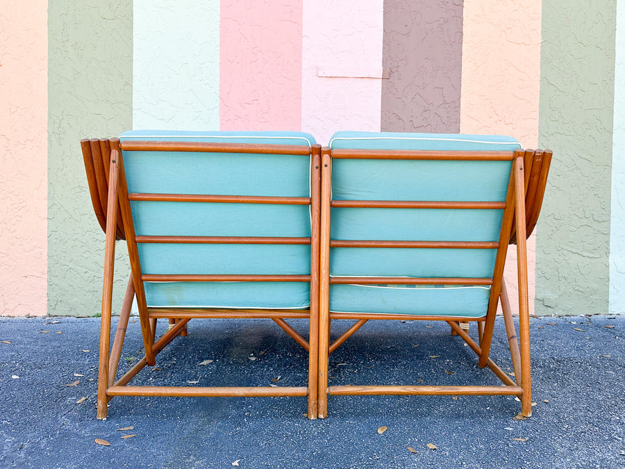 1940s Heywood Wakefield Two Piece Rattan Loveseat