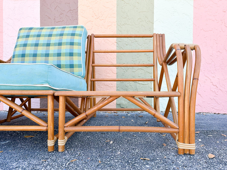 1940s Heywood Wakefield Two Piece Rattan Loveseat