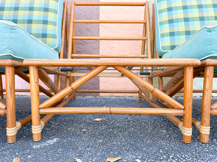 1940s Heywood Wakefield Three Piece Rattan Sofa