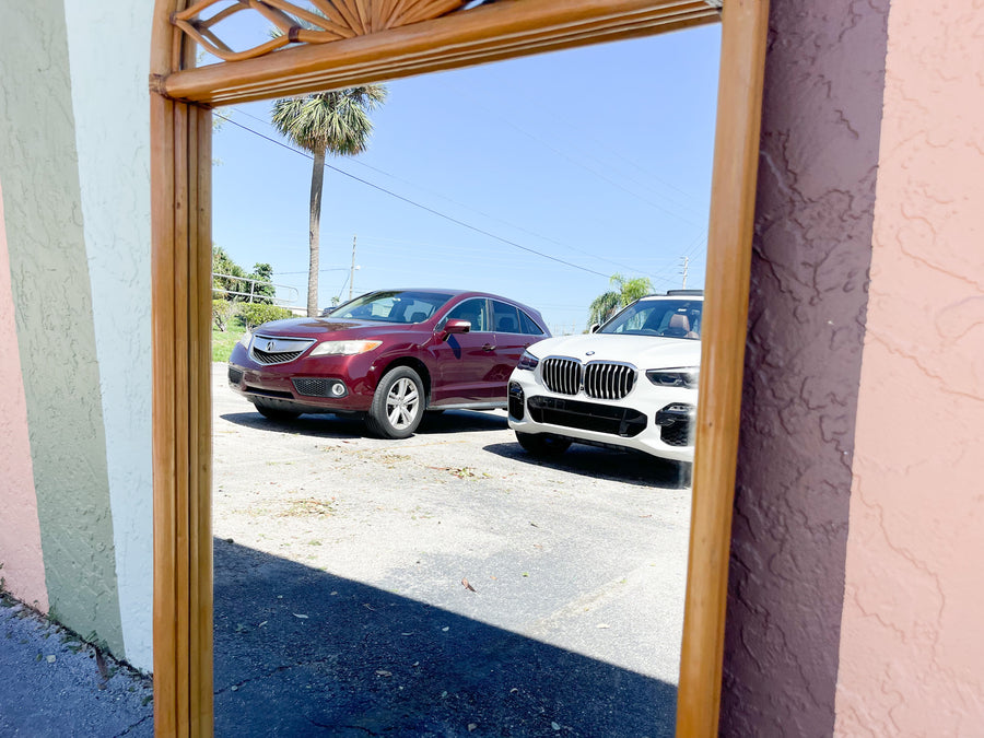 Huge Rattan Sunburst Mirror