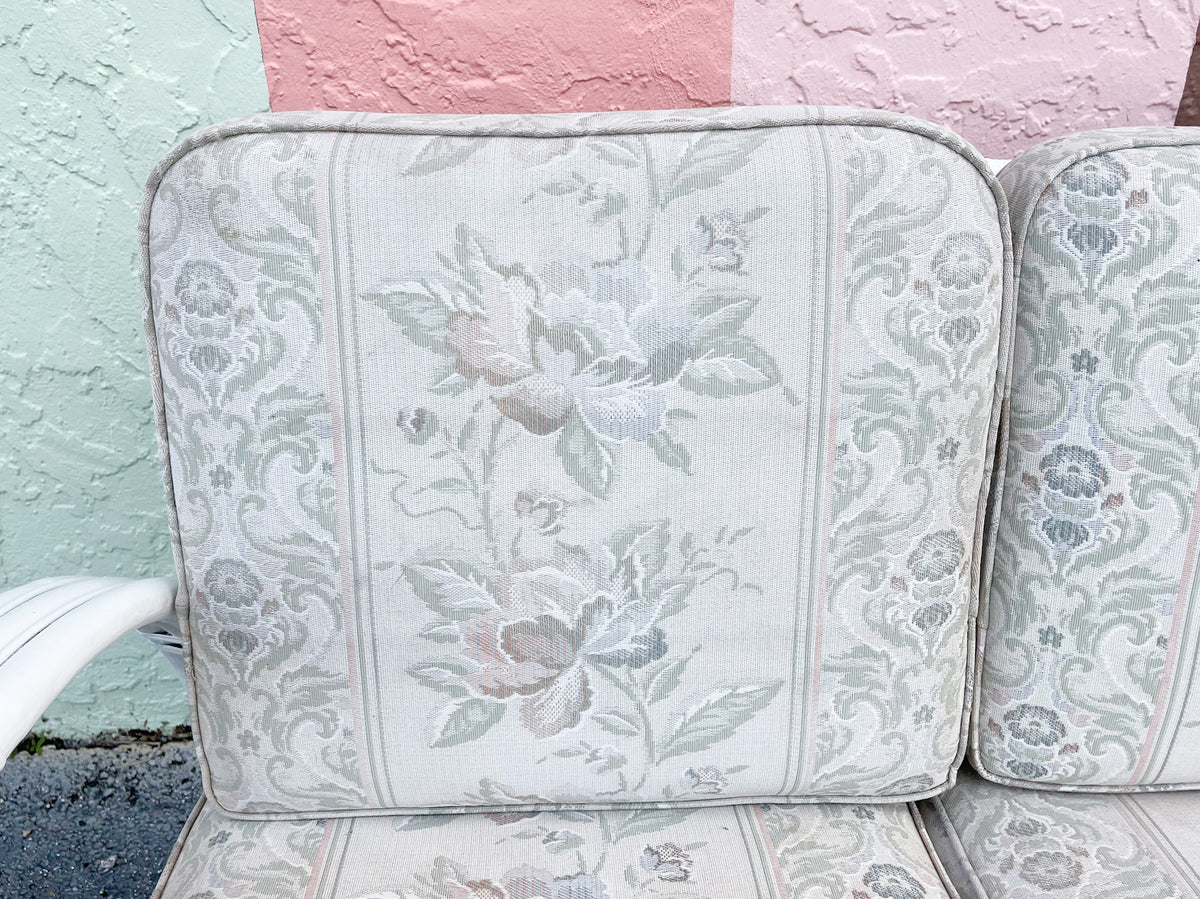 Granny Chic Painted Rattan Sofa