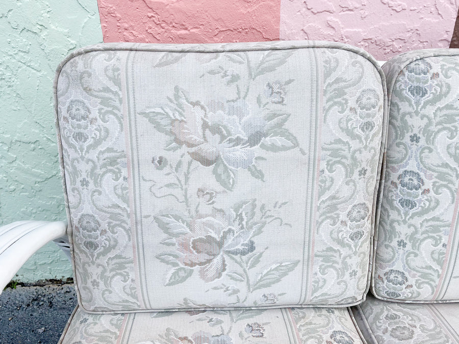 Granny Chic Painted Rattan Sofa