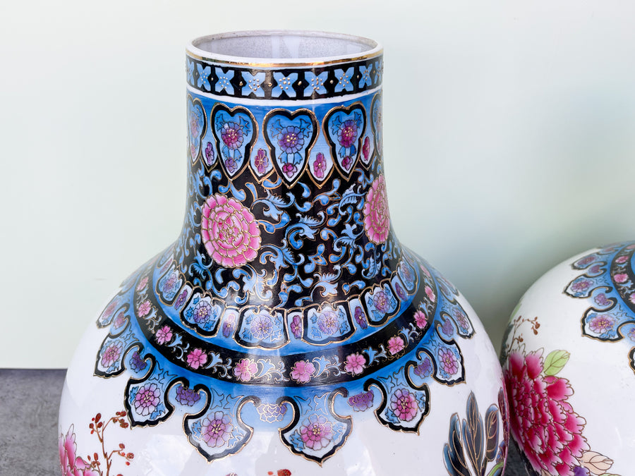 Pair of Huge Floral Vases