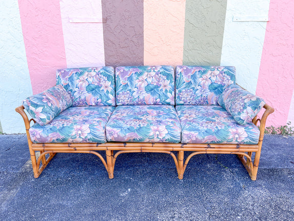 Old Florida Rattan Sofa