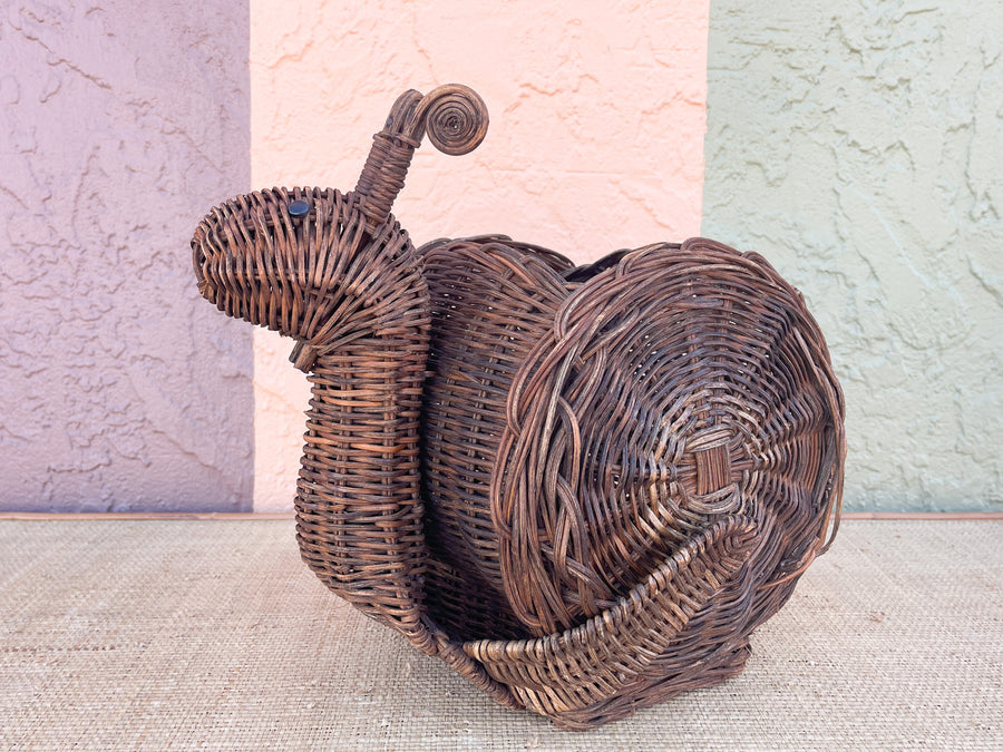 Pair of Wicker Snail Cachepots
