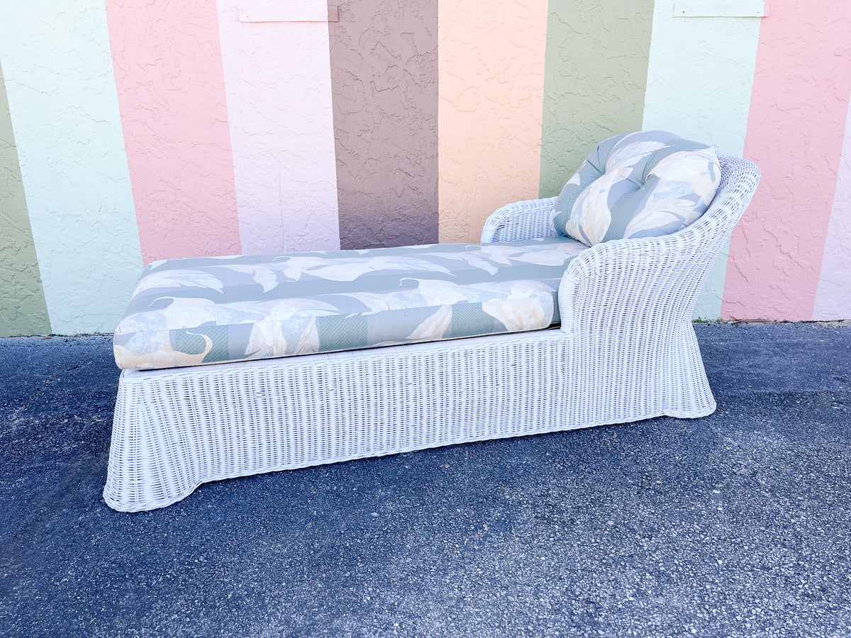 Palm Beach Chic Draped Wicker Chaise