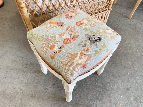 Fishy Needlepoint Stool