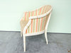 Upholstered Striped Faux Bamboo Chair