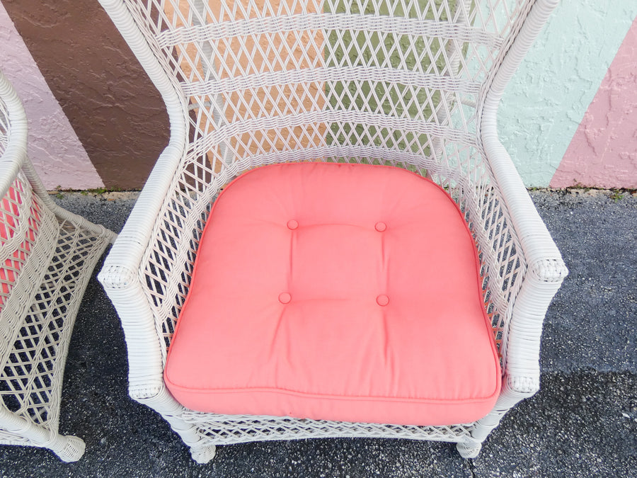 Pair of Island Chic Rattan Hooded Chairs