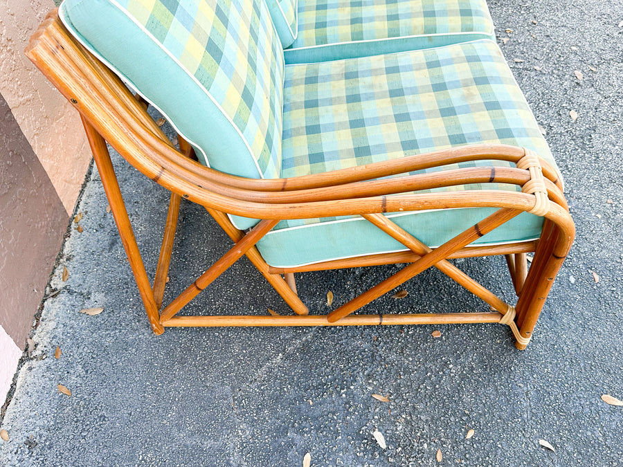 1940s Heywood Wakefield Two Piece Rattan Loveseat