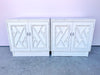 Pair of Faux Bamboo Chippendale Nightstands