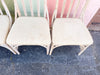 Set of Six Rattan Cathedral Dining Chairs