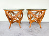 Pair of Island Style Rattan Side Tables