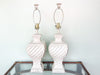 Pair of Faux Bamboo Urn Lamps