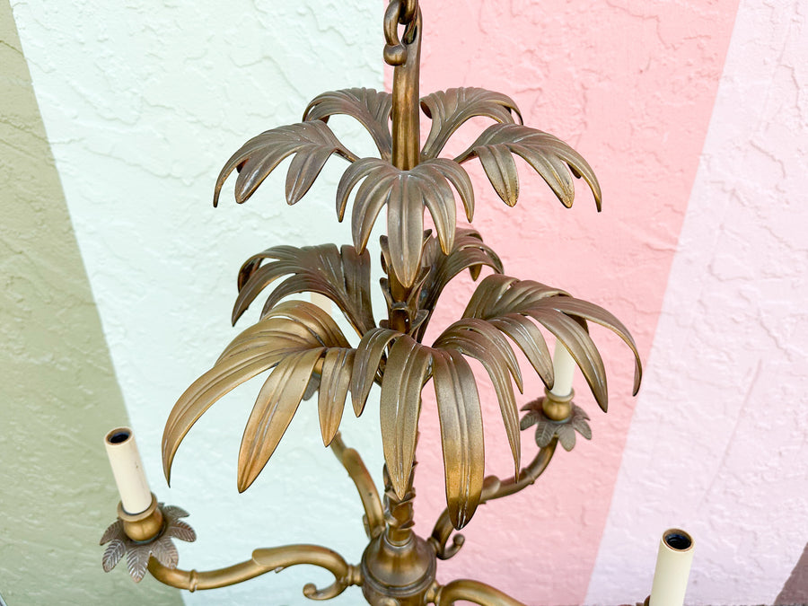 Fab Brass Palm Frond Chandelier