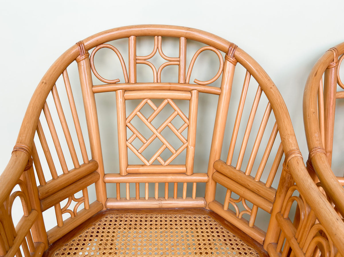 Pair of Brighton Style Rattan and Cane Chairs