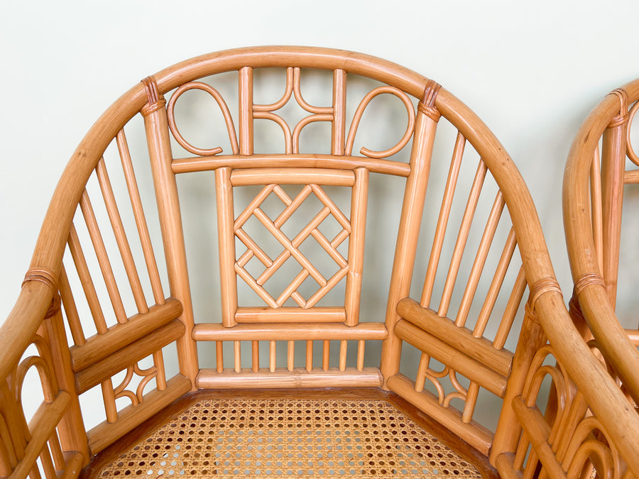 Pair of Brighton Style Rattan and Cane Chairs